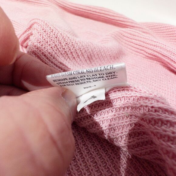 Eileen Fisher Cardigan Women M Pink Cotton Silk Italian Yarn Open Front Sweater - Picture 7 of 10